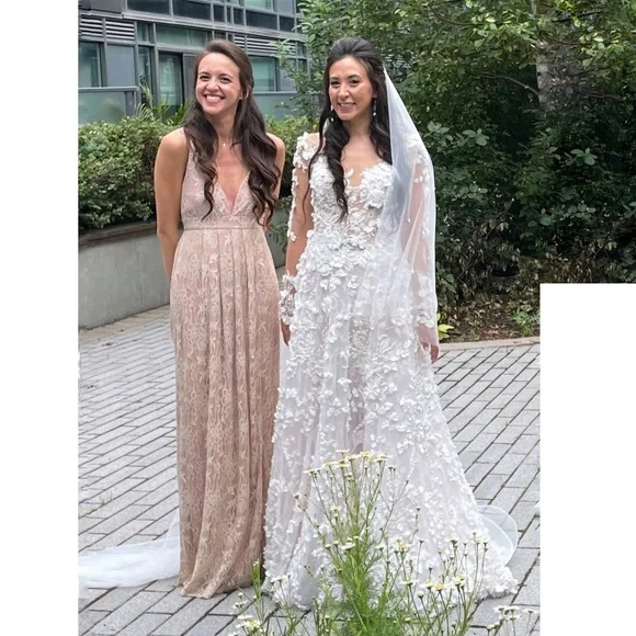 Stolen Moments Dusty Pink Lace-Up Lace Maxi Dress - Picture 14 of 14